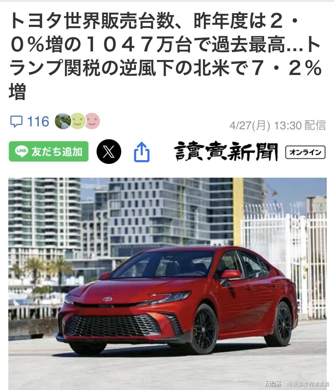 开云体育下载管理-日媒：丰田去年全球销量为1128万辆，再创历史新高